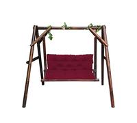 NENIUX Coussin de banc imperméable pour balancelle de terrasse, banc en bois, chaise de jardin, chaise de cour, coussin de causeuse en osier avec dossier, 120 x 100 x 10 cm, rouge foncé