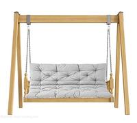 NENIUX Coussin de banc intérieur/extérieur 2 ou 3 places avec dossier - Coussin de rechange pour porche, mobilier de terrasse, causeuse, banc en bois - 150 x 100 x 8 cm - Gris