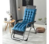 NENIUX Coussin épais et doux avec sangles pour chaise longue, jardin, terrasse, chaise de plage en bois - Pour extérieur et intérieur - 130 x 50 x 10 cm, bleu