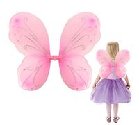 Nenjindz Ailes de fée pour fille adulte - Ailes d'ange scintillantes pour femme - Ailes d'ange pour femme - Costume de fée de Pâques - Costume d'Halloween (rose)