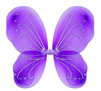 Nenjindz Ailes de fée pour fille - Ailes de papillon scintillantes pour femme - Ailes d'ange scintillantes pour femme - Ailes de fée pour Pâques - Costume d'Halloween (violet)