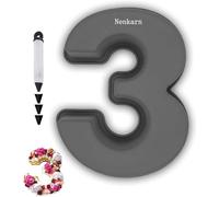 Nenkarn Moule a Gateau Chiffre 3, Moule Number Cake, 25cm Moules Chiffre Cake pour la Pâtisserie, les Anniversaires et les Fêtes, sans BPA, Antiadhésif
