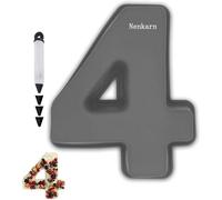 Nenkarn Moule a Gateau Chiffre 4, Moule Number Cake, 25cm Moules Chiffre Cake pour la Pâtisserie, les Anniversaires et les Fêtes, sans BPA, Antiadhésif