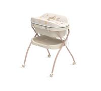Neno Breza Baignoire pour bébé 2 en 1 avec support et table à langer, pliable, mobile, avec tuyau de vidange et étagère, jusqu'à 15 kg