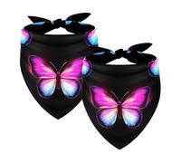 Neno Butterflies Lot de 2 bandanas réglables pour chiens de petite, moyenne et grande taille