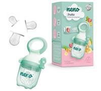 Neno® FRUTTA D'alimentation Pour Bébé Tétine à Fruit, tétine à fruits avec anneau de dentition pour fruits, légumes, purée sans BPA, 3 Tétines en Sans Bpa en 3 Tailles