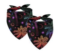 Neno Lot de 2 bandanas triangulaires réglables pour chiens de petite, moyenne et grande taille Noir