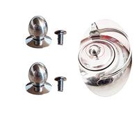 NentMent Lot de 2 boutons de rechange en verre pour théière et bouilloire à thé - En forme d'olive - Capuchons supérieurs - Accessoires avec vis