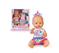 Nenuco Famosa NFN77000 Poupée bébé Licorne avec Accessoires pour fêtes d'anniversaire, gâteau Personnalisable avec pâte à Modeler, Bougies, Dessins et Autocollants pour Enfants de 3 Ans