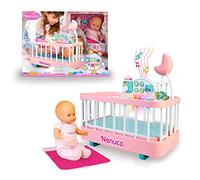 Nenuco - Le Berceau Qui Vous Aide | Berceau interactif avec lumières et Sons, avec Une poupée au Corps Souple pour Les Plus Jeunes Enfants