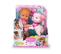 Nenuco - Petuco | Poupée Bébé au Corps Dur - 35 cm | Son Animal de Compagnie, Le Chien Petuco, mangent et Font Pipi dans la Couche
