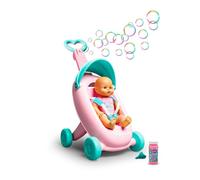 Nenuco - Poussette avec Pompons, poignée réglable, 35 cm, Corps Dur, avec Bouteille de Savon, pour garçons et Filles à partir de 2 Ans, célèbre (NFN64000)