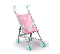 Nenuco - Poussette métal Rose et Bleu métallisé Jouet Poussette Pliable pour emmener Votre bébé Nenuco en Promenade et Jouer avec Les poupées, à partir de 3 Ans, Famosa (NFN31000)