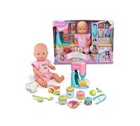 Nenuco, Qu'est ce qu'on mange aujourd'hui, Poupon 42 cm, Cors dur, Mange et bois, Prépare à manger avec robot ou mixeur et 10+ accessoires, Jouets