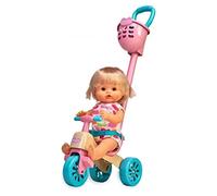 Nenuco Tricycle - Ensemble de jouets avec poupée et accessoires, roues et ceinture, dès 3 ans