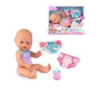 Nenuco Ya Popó, Poupée bébé de 35 cm au Corps Dur, bébé Qui Fait du Vrai Popo Marron en Buvant de l'eau, Comprend Un biberon et 2 Couches lavables, Couche Jour et Nuit, +3 Ans, célèbre (NFNB3000)