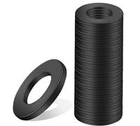 Nenull Rondelles M8 x 16mm Noir Acier au Carbone Rondelles Plates 40 Pièces Metal Étanchéité Joints Bague pour Vis Boulons Tige Filetée de Réparation Ménagère