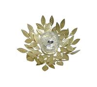 Nenuphar solaire G4495 - Métal, or et verre craquelé - 7 lumens - 26 cm