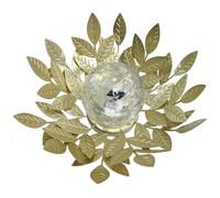 Nenuphar solaire GALIX G4495 - Metal, Or et Verre craquelé - 7 Lumens - 26 cm