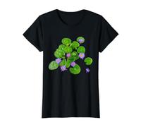 Nénuphar Violet pour étang en Forme de Manie T-Shirt Graphique avec Valeur, Femme, Noir, M