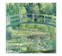 Nénuphars et Pont Japonais Poster de Claude Monet 20 x 20 cm Vert Tableaux Décoration murale