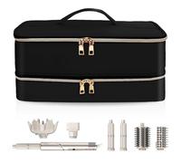 NENYX Étui de transport double couche résistant à l'eau pour sèche-cheveux/Shark Flexstyle/Dyson Airwrap et accessoires de coiffure, noir de jais (sac uniquement), noir profond