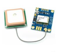 Neo-8M Module GPS avec alimentation 3 V-5 V et antenne intégrée pour contrôle de vol avec antenne en céramique ultra puissante, carte de contrôle de vol bleue 25 x 35 mm (A)