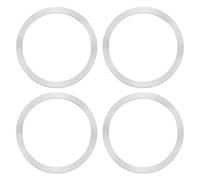 NEO+ Anneaux métalliques universels de qualité - Compatible avec iPhone 14/15/16/17, compatible avec Samsung, compatible avec l'adaptateur de chargeur sans fil MagSafe - Argent (lot de 4)