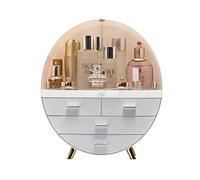 Neo Boîte de rangement ronde à 3 tiroirs pour maquillage (blanc cassé)