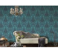 Papier Peints Baroque Attractive intissé 10.05 m x 0.53 m Bleu Gris Fabriqué en Allemagne A.S. Création 369105 36910-5