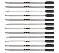 NEO+ Lot de 12 x Recharges pour stylos à bille d'encre noire, pointe moyenne 0,7 Compatible avec de nombreuses marques.