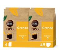 Neo Nescafé Dolce Gusto Grande 48 dosettes compostables papier, 4 boîtes x 12, café durable, pratique et léger