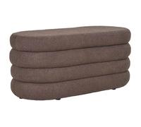 Neo - pouf avec rangement - en tissu bouclette - Marron
