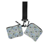 Neo Rain Lot de 2 pochettes à monnaie pour femme avec fermeture éclair plate et porte-clés Noir/blanc