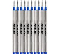 NEO+ Recharges Rollerball compatible with Montblanc - Encre Bleue 0,5 mm Pointe Fine, Écriture Fluide, Longueur Standard 112-113 mm, Lot de 10
