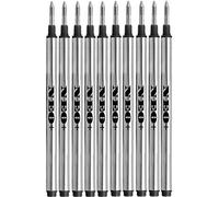 NEO+ Recharges Rollerball compatible with Montblanc - Encre Noire 0,5 mm Pointe Fine, Écriture Fluide, Longueur Standard 112-113 mm, Lot de 10