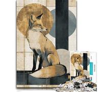 Neo-Rinpa Fox Reverie No. 14 - Japanese Decor Puzzle en Bois, None pièces | Idée cadeau de Noël pour adulte : activité autour de la table le w nd.