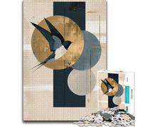Neo-Rinpa Moon Swallow No. 19 - Japanese Deco Puzzle, 1000 pièces | Profitez de cette activité sans écran pour adultes le w nd, pour progresser pièce après pièce.
