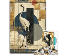 Neo-Rinpa Red-Crowned Crane No. 02 - Japanese Puzzle en Bois, 500 pièces | Puzzle pour passionné: activité d'intérieur le w nd sur plusieurs sessions.