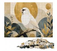 Neo-Rinpa White Java Sparrow No. 21 - Japanes Puzzle en Bois, 500 pièces | Cadeau de Noël pour amateur de puzzle avec activité d'intérieur le w nd.