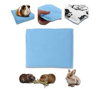 NEO SOLVO Coussin Polaire Epais pour Cochon d'Inde et Lapin | 30x26cm - Bleu - Une Face Absorbante - Une Face Douce et Fraîche