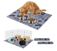 NEO SOLVO Lot de 2 Tapis Alese Lavable, Absorbant, Imperméable et Antidérapant - Chien, Cochon d'Inde, Lapin en Fond de Cage, sous Les Gamelles, Apprentissage de la propreté - 60 x 50 cm - Gris