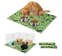 NEO SOLVO Lot de 2 Tapis Alese Lavable, Absorbant, Imperméable et Antidérapant - Chien, Cochon d'Inde, Lapin en Fond de Cage, sous Les Gamelles, Apprentissage de la propreté - 90 x 60 cm - Vert