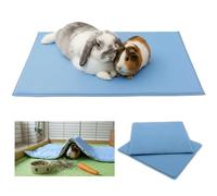 NEO SOLVO Lot de 2 Tapis Couverture Polaire pour Cochon d'Inde et Lapin | 35x70cm - C&C 2x1 - Bleu - Lavable - Pour Dormir Dessus et se Cacher Dessous