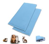 NEO SOLVO Lot de 2 Tapis Couverture Polaire pour Cochon d'Inde et Lapin - pour Dormir Dessus et se Cacher Dessous - Lavable - - 70x105 cm - C&C 2x3 - Bleu x2