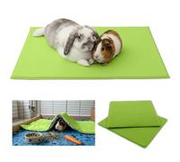 NEO SOLVO Lot de 2 Tapis Couverture Polaire pour Cochon d'Inde et Lapin - pour Dormir Dessus et se Cacher Dessous - Lavable - - 70x140 cm - C&C 2x4 - Vert x2