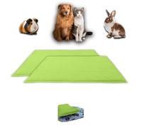 NEO SOLVO Lot de 2 Tapis de Jeu en Polaire pour Cochon d'Inde et Lapins - Tout en Un, C'est Une Couverture, Un Tunnel Géant, Une Maison, Un Coussin et Un Lit - 50cm x 60cm - Vert