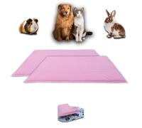 NEO SOLVO Lot de 2 Tapis de Jeu en Polaire pour Cochon d'Inde et Lapins - Tout en Un, C'est Une Couverture, Un Tunnel Géant, Une Maison, Un Coussin et Un Lit - 50cm x 60cm - Rose