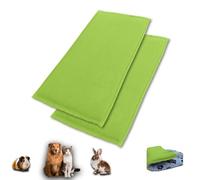 NEO SOLVO Lot de 2 Tapis de Jeu en Polaire pour Cochon d'Inde et Lapins - Tout en Un, C'est Une Couverture, Un Tunnel Géant, Une Maison, Un Coussin et Un Lit - 70cm x 105cm - Vert
