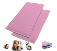 NEO SOLVO Lot de 2 Tapis de Jeu en Polaire pour Cochon d'Inde et Lapins - Tout en Un, C'est Une Couverture, Un Tunnel Géant, Une Maison, Un Coussin et Un Lit - 70cm x 140cm - Rose